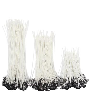 Hysagtek 300 Pcs Candle Wicks for Candle Making Cotton Wicks Candle Making Supplies Kit Candle Making Wicks Low Smoke Natural Cotton Candle Wicks DIY Accessories, 9cm/3.5in,15cm/6in and 20cm/8in Long
