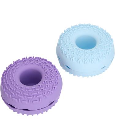 BORDSTRACT 2PCS Makeup Brush Cleaning Folding Bowl Beauty Tool Cleaning Washing Bowl Cute Shaped Soft Silicone Cosmetic Brushes Washing Tool Blue Purple - Buy Online on SooperMarket.com