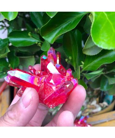 Natural Crystal Rough 1pcs Beautiful Rose Flame Aura Quartz Crystal Cluster Specimen - Buy Online on SooperMarket.com