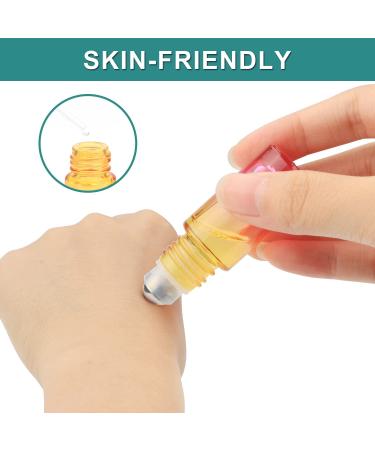 6-Pack 5ml Gradient Color Glass Roller Bottles for Perfume & Essential Oils - Refillable, Thick Glass with Metal Roller Ball - Home & Travel Use - Buy Online on SooperMarket.com