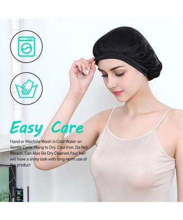 Hinataa 100% Mulberry Silk Sleeping Cap for Women - Hair Protection & Beauty Headgear - Comfortable Elastic Band - Brown & Black - One Size - Buy Online on SooperMarket.com