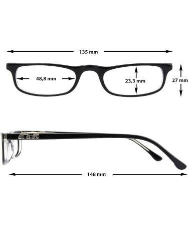 Edison & King Practical Reading Glasses - Premium Lenses +1.00 dpt 2 Wearing Options Black - International Shipping Available - Buy Online on SooperMarket.com