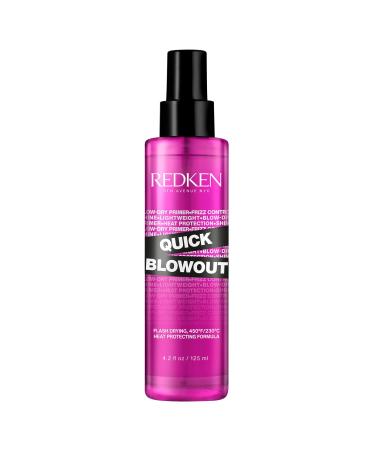 Redken Quick Blowout Heat Protection Spray | Blow Dry Primer Reduces Styling Time | Smooths & Adds Shine | Lightweight Blowdry Spray and Heat Protectant | For All Hair Types 4.2 Fl Oz