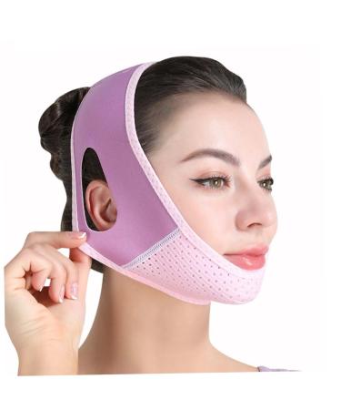 Double Chin Reducer | V Line Lifting Mask & Chin Strap for Women - Face Slimming Solution (Purple - Buy Online on SooperMarket.com