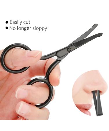 Premium Nose Hair Scissors - Rounded Tip Beard & Eyebrow Trimmer for Men | Facial Grooming Tools - Buy Online on SooperMarket.com