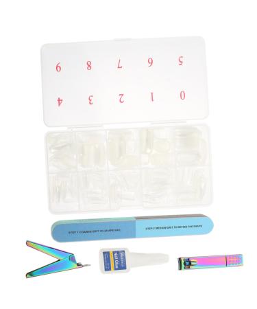 Mikinona 1 Set Nail Set Nail Tips Nails Nail Buffer Block Plastic Nail French Manicure Kit Nail Grinding Bar Nail Grooming Kit Manicure Clippers Fingernail Stainless Steel Artificial 13X7cm Assorted Color 3