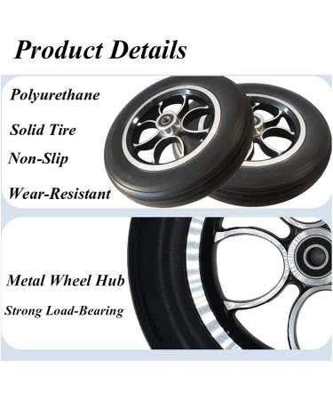 Wheelchair Front Wheel 10 inch Solid Black Wheelchair Front Wheel Replacement Parts for Electric Wheelchairs Rollators Walk 1 Pair - Buy Online on SooperMarket.com
