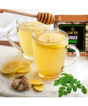 BLUE TEA - Ginger Moringa Herbal Tea - 36 Tea Bags (Pack of 2) |HEALTHY SUPERFOOD | Blend of Indian Ginger and Fresh Moringa | Caffeine Free | Eco-Sustainable Packaging - Buy Online on SooperMarket.com