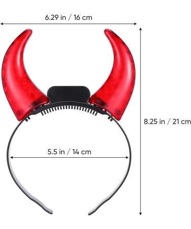 minkissy LED Devil Horns Headband Red Light up Hairband Luminous Demon Horns Head Boppers Carnival Costume Headwear for Kids Adults Cosplay Dress up Party Favors Supplies - Buy Online on SooperMarket.com