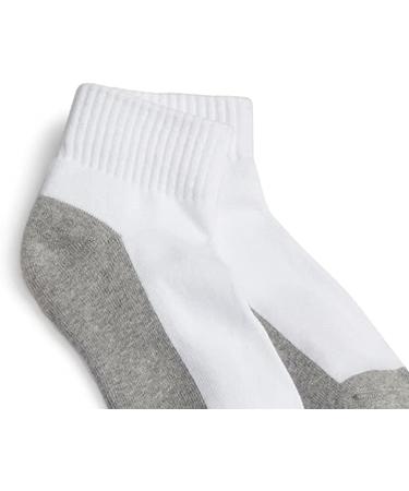 Jefferies Socks Big Boys' Seamless-Toe Quarter Athletic Socks 6-Pack - White/Grey, Medium Size - Buy Online on SooperMarket.com