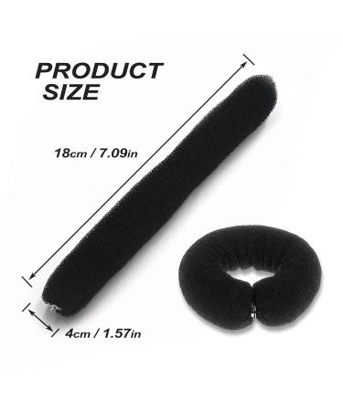 4 Pieces Dutt Pillow Set - Large Donut Hair Bun Maker & Updo Accessories for Girls (Black Brown Cream White) | International Shipping Available - Buy Online on SooperMarket.com