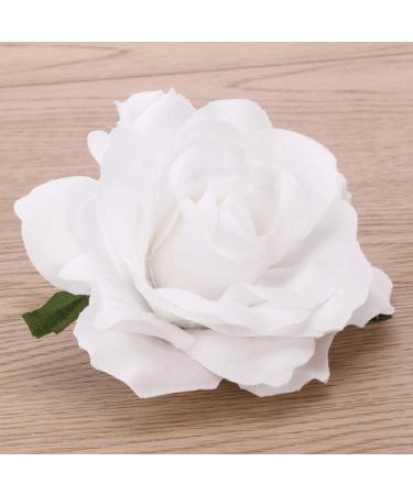 KALLORY Womens Hair Clips Rose Brooch Pin Rose Hair Clip Flower Hairpin Flower Hair Clip Artificial Flower Brooch for Women Party (1 Piece White) Rose Flower Hair Clip Bridal Hair Clip - Buy Online on SooperMarket.com