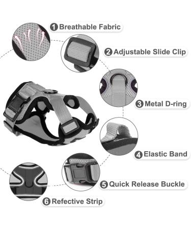 Breakproof Cat Leash Set & Adjustable Soft Kitten Vest | Reflective Stripes | Gray Small Cat Dishes | Ideal for Small Kittens - Buy Online on SooperMarket.com