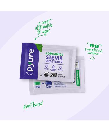 Pyure Organic Stevia Packets - White Sugar Substitute | Zero Carb Zero Sugar Zero Calorie Sweetener | Plant-Based Stevia for Keto Coffee | 1000 Count - Buy Online on SooperMarket.com