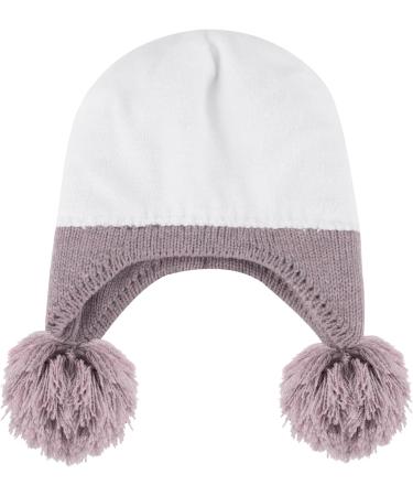 KAKU NANU Toddler Winter Hat with Double Pom Pom | Fleece Lined Beanie for Baby Boys & Girls 6-12 Months | Dark Purple - Buy Online on SooperMarket.com