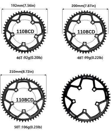 DECKAS Round Chainring 110BCD - 36T to 52T Narrow Wide for 7-12 Speed Chains - Buy Online on SooperMarket.com
