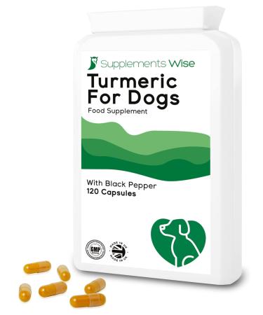 Turmeric For Dogs - Dog Pain Relief Anti Inflammatory for Hips and Joints - Dog Joint Supplements for Senior Dogs - Curcumin Turmeric Supplements for Dogs with Black Pepper - 120 x 500mg Capsules
