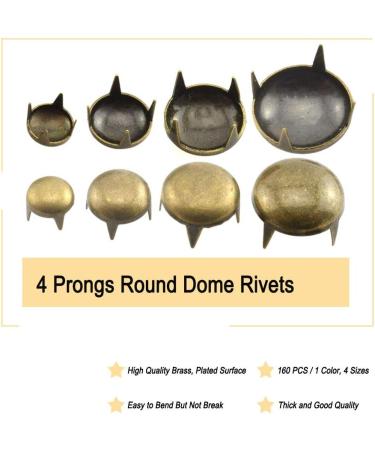 ACTENLY 160pcs Bronze DIY Nailhead Round Dome Studs Assorted Kit for Leathercraft Rivet Metal Punk Spikes - 6/8/10/12mm - Buy Online on SooperMarket.com