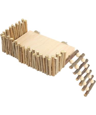 Topiky Hamster & Guinea Pig Toy - Nitangel Wooden House & Climbing Bridge Ideal Cage Accessories for Small Pets - Buy Online on SooperMarket.com