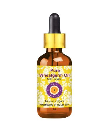 Deve Herbes Pure Wheatgerm Oil (Triticum vulgare) with Glass Dropper Cold Pressed 50ml (1.69 oz)