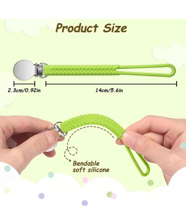 Nuanchu 4-Piece Silicone Pacifier Clips Set for Teething Toy - Navy Blue, Gray, Green - Baby Pacifier Holder for Boys and Girls - Buy Online on SooperMarket.com