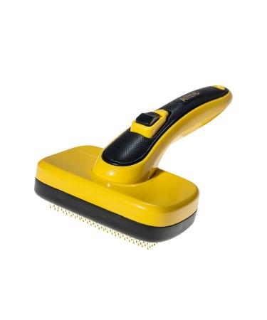 AIITLE Upgraded Self Cleaning Slicker Brush,Dog Brush & Cat Brush with Massage Particles, Remove Loose Hair, Fur, Tangled Hair, Knots for Small Medium Sensitive Dogs, Cats, Rabbit Yellow M M Yellow