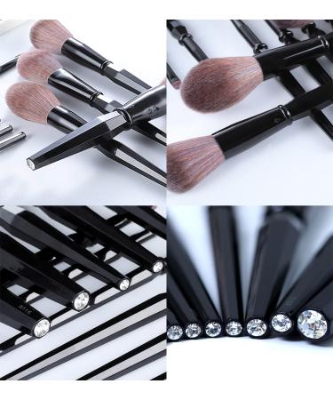 TEXAMO Professional Makeup Brush Set for Kabuki Foundation Powder Contour Blush Highlighter Eye Shadow - Black (C-Diamond Brush) with Cosmetics Bag - Buy Online on SooperMarket.com