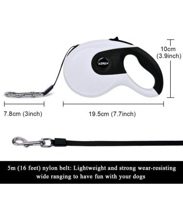 Durable Roll-Linen Dog Leash with Button Break & Lock - 5m Safety Leash for Dogs up to 40kg - Includes Bag Dispenser & Poop Pockets - Buy Online on SooperMarket.com