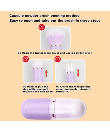 Veeteah Retractable Blush Brush Compact Powder Brush | Retractable Travel Powder Blush Brush Soft Bristles for Daily Use for Travel purple - Buy Online on SooperMarket.com