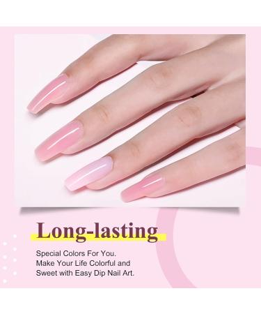 French Manicure Foundation Dip Powder Set - 28g/Box, Pink & White Colors, No UV/LED Cure, 1oz per box - Clear Pink Dip-Clear Pink-UKA - Buy Online on SooperMarket.com