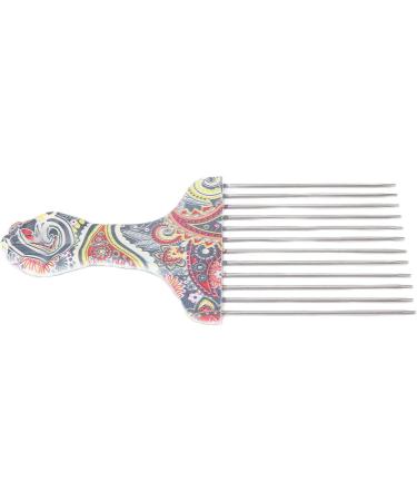 TYTOGE Hair Pick Comb Professional Afro Stainless Steel Detangle Hair Pick Comb for Curly Hair Styling (waist flower K4) - Buy Online on SooperMarket.com