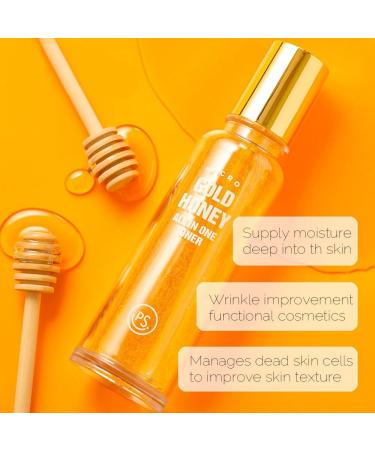 Buy PS.PRETTYSKIN Micro 24K Gold Honey Facial Toner 140ml - Moisturizing & Soothing With Aloe Vera & Honey Extract - International Shipping Available - Buy Online on SooperMarket.com