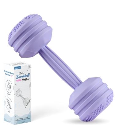 Baby Dumbbell Toy - Silicone Dumbbell Teether Toys Weight Rattle Sensory Toy for Babies - Great Gift for Baby and Toddler Girls or Boys