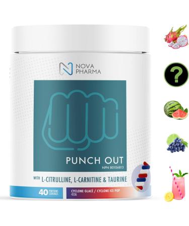 Nova Pharma Punch Out Pre Workout Powder L-Carnitine and Antioxidant-Rich Pre Workout Supplement Boost Stamina and Endurance for Gym Training and Workouts - 40 Servings (Ice Pop) Cyclone Ice Pop - Buy Online on SooperMarket.com