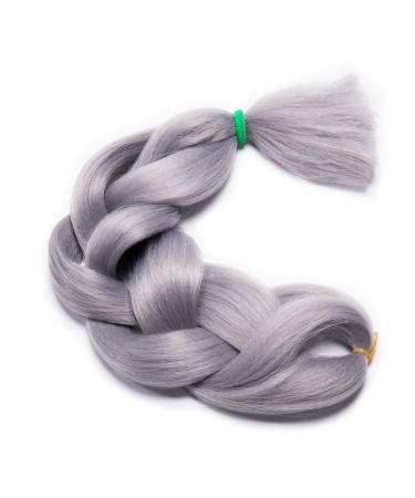 Buy Tess Braids Extensions 60 cm - Jumbo KanCalon Kunsthaar for Box Braids - 100g Silver Gray Hair Extension - Buy Online on SooperMarket.com