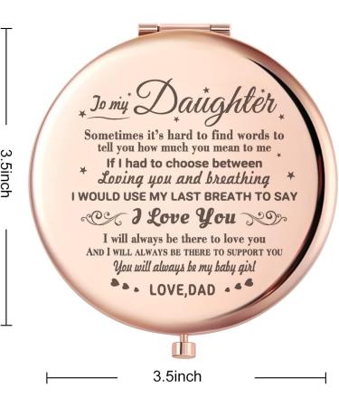 Wailozco Rose Gold Compact Mirror - Unique Daughter Gift from Dad for Graduation, Birthday, Christmas - Always Be My Baby Girl Love Saying - Buy Online on SooperMarket.com