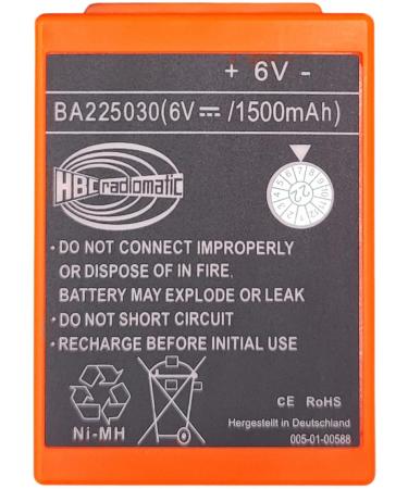 BA225030 6V 1500mah Ni-Mh Rechargeable Battery for HBC Pump Truck Remote Control Crane FUB 05AA Battery (6 Volt 1.5Ah Ni-Mh Rechargrable)