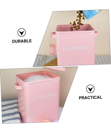 COOLHIYA 1pc Washing Storage Sealing Storage Case Laundry Room Trash Can Iron Pink - Buy Online on SooperMarket.com