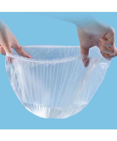 50pcs Large Thick Clear Disposable Shower Caps for Hair Care in Beauty Salon, Home, Hotel, Spa - Elastic Bath Cap - Clear Plastic - Hair Salon Essential - Buy Online on SooperMarket.com
