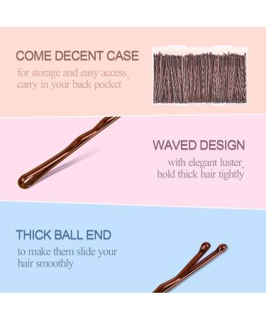 MORGLES 120 pcs Brown Bobby Pins for Women | 5 cm/2 Inches Hair Grips with Storage Box - Buy Online on SooperMarket.com
