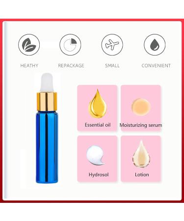 TIANZD 6 Pack 10ml Chrome Blue Dropper Bottles with Glass Pipette - Ideal for Essential Oils & Perfume - Gold Screw Cap - Buy Online on SooperMarket.com