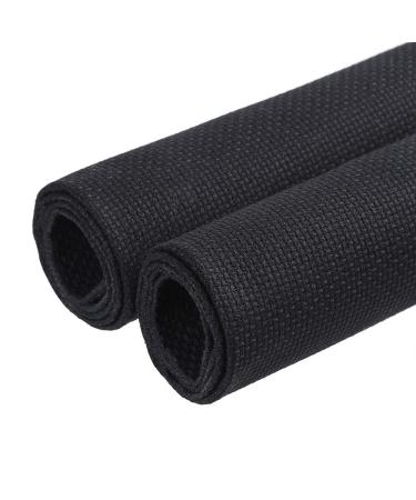 Caydo 2 Pieces 14 Count Classic Reserve Aida Cloth Cross Stitch Cloth, 25 by 18-Inch Big Size, Black