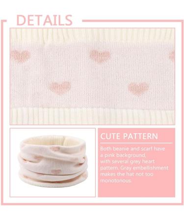 XIAOHAWANG Knitted Baby Hat with Pompom | Winter Warm Beanie for Toddler Kids | Fleece Lining | 2-4 Years | White Hat+Scarf - Buy Online on SooperMarket.com