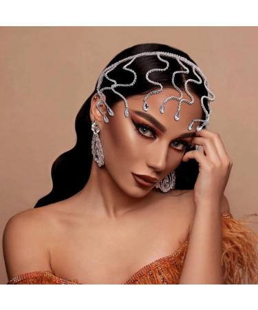 JSGHGDF Crystal Bridal Headband Wedding MedusaHeadband Snake RhinestoneSnake Headband Snake HeadChain MedusaCrown Headpiece Gold - Buy Online on SooperMarket.com
