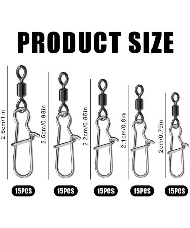 CRLLDPM 75-Piece Rolling Fishing Vertebrae Set | Stainless Steel Fishing Connectors & Carabiners for Trout | Premium Fishing Gear Accessories (6# 7# 8# 12#) - Buy Online on SooperMarket.com