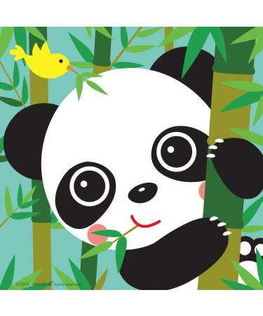 Diy oil painting  paint by number kits for kids - Baby Panda 8x8 (Framed Canvas)