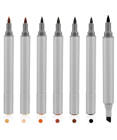 6 Pack Dual Tip Leather Dye Marker Pens Leather Touch up Pen Shoe Marker Leather Flow Leather Marking Pen for Furniture Scratches Shoe Repair Kit Paint Marking 6 Colors