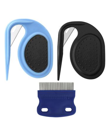 2 pieces de -filtering knife cat + 1 piece of cat flea comb Pet Knotting Comb knot comb for cats dogs knot ridge tools cat matted fur remove hair removal comb for cat pet