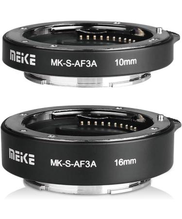 MEIKE MK-S-AF3A Metal Auto Focus Macro Extension Tube Adapter Ring (10mm+16mm) for Sony E-Mount FE-Mount Cameras - Buy Online on SooperMarket.com