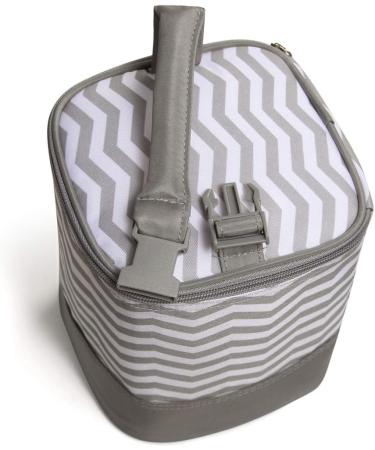 LCY Insulated Baby Bottle Cooler Bag - Grey & White Waves | Fits 4 Bottles | Hanging Strap Included - Buy Online on SooperMarket.com